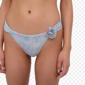For Love And Lemons Pink and Blue Bikini BOTTOM ONLY  size Large NEW